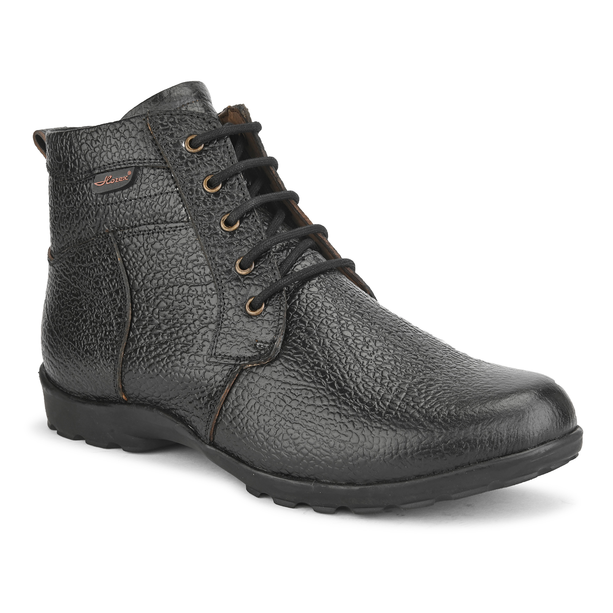 horex black leather boots for men