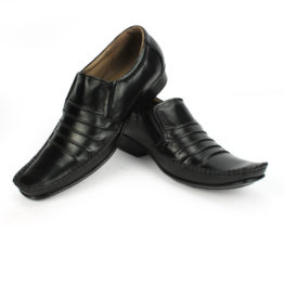 horex men's black slip on shoes