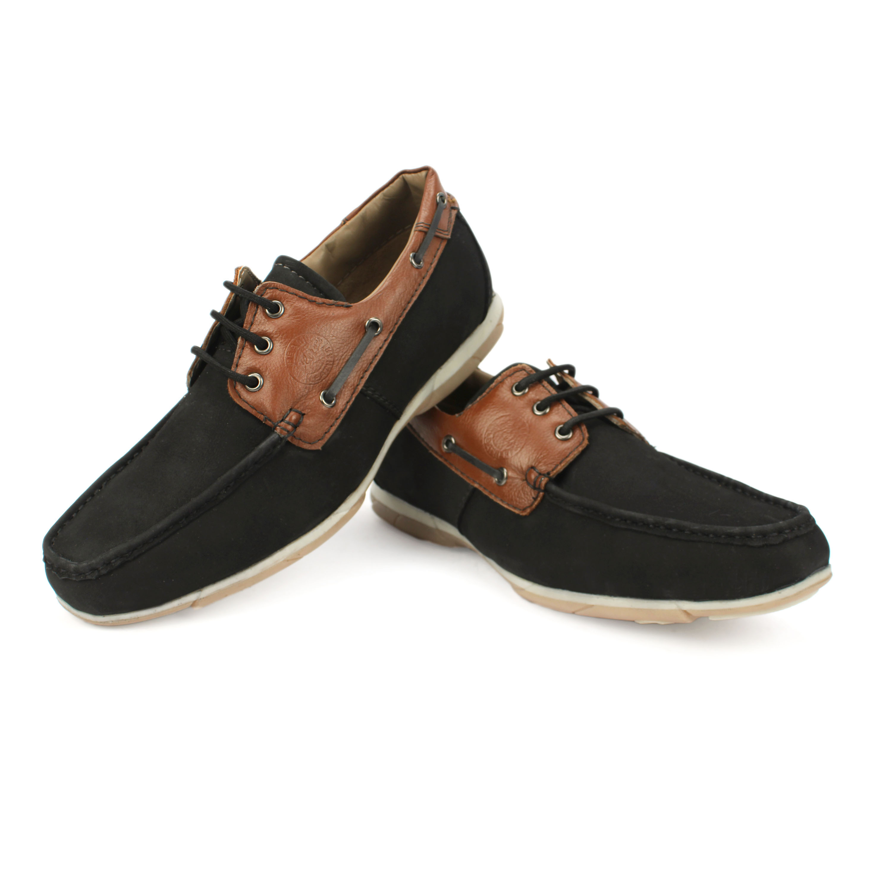 Boat Shoes In Black Genuine Leather | Online Shopping | Horex