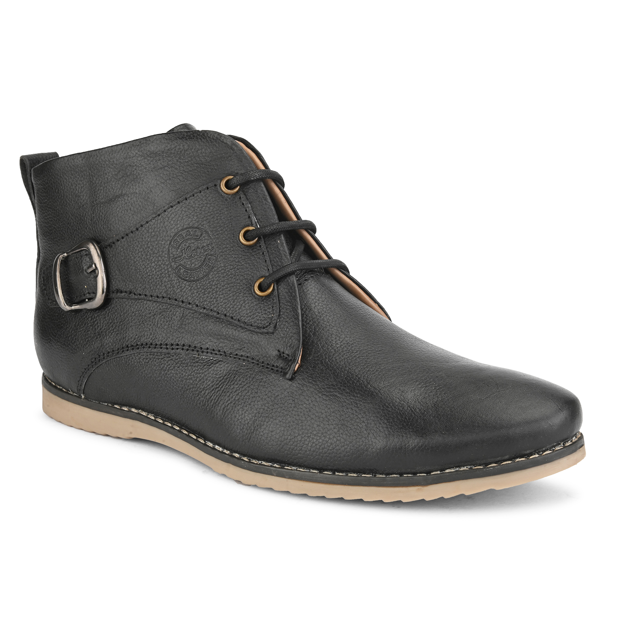 Black Chukka Boots For Men, Made in Genuine Leather | Horex®