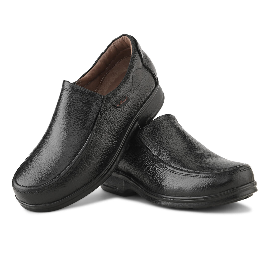 horex black slipon shoes for men